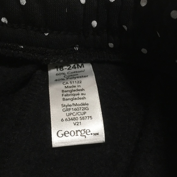 18-24m (4/$20) Black Polka Dot Sweatpants by George - Picture 5 of 7